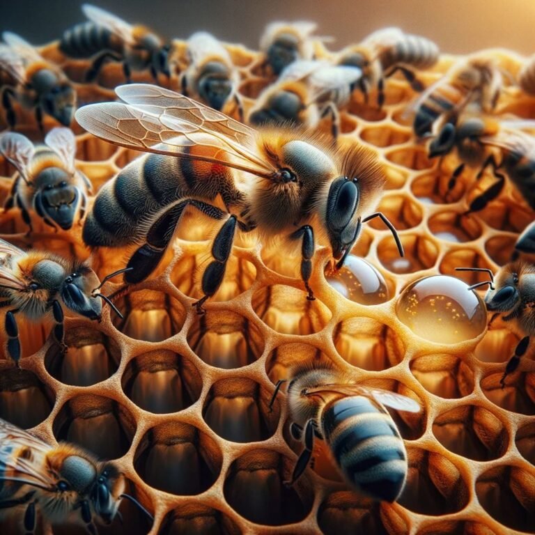 Beekeeper examining a frame of honeycomb for a healthy brood pattern