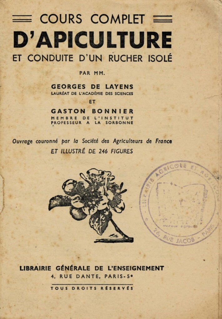 Title page of Cours complet d'apiculture by de Layens and Bonnier, the 1897 book that codified the Layens hive