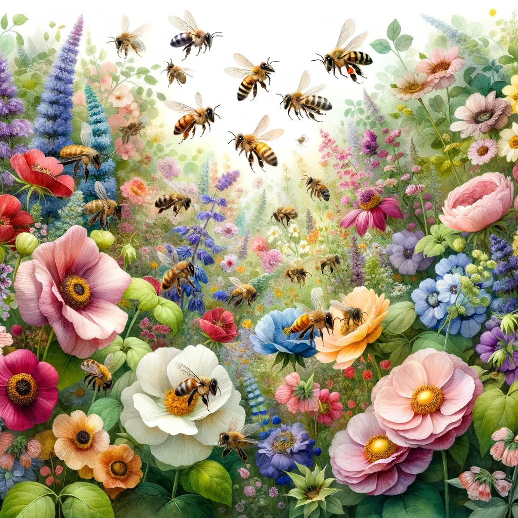 Bee communication and flowers image 1