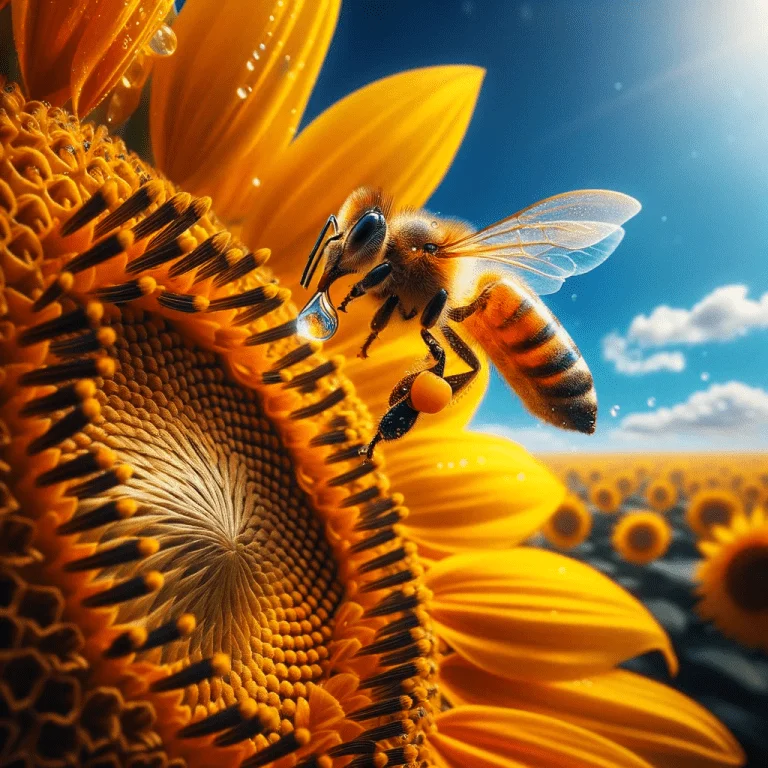 Honeybee interaction with flowers image 2