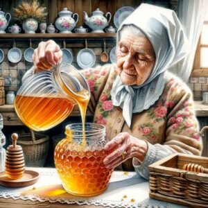 Organic honey being extracted and filtered without synthetic processing aids
