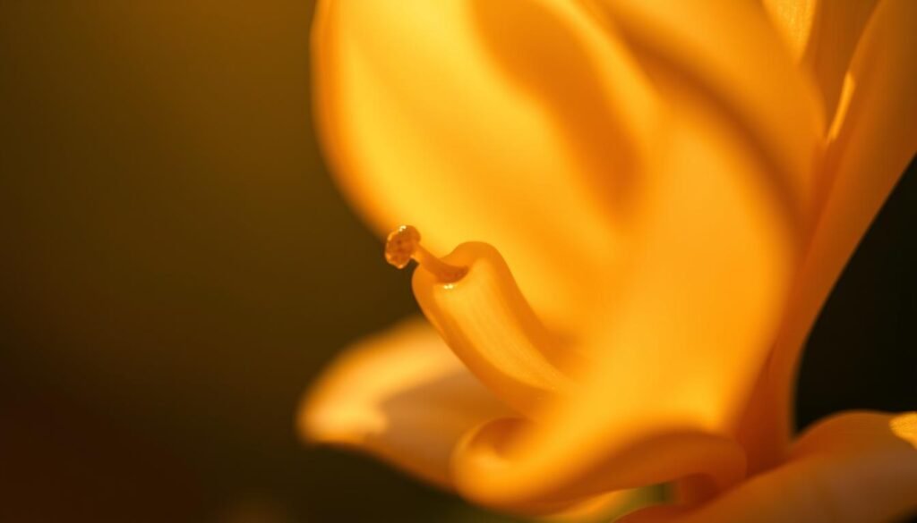 A close-up macro shot of a delicate nectar-filled flower, its petals gently unfurling in the warm afternoon sunlight. The nectar glistens with a golden hue, inviting a closer look. The background is softly blurred, drawing the viewer's eye to the mesmerizing display of the nectar's radiant, viscous splendor. The lighting is soft and diffuse, creating a sense of tranquility and intimacy. The camera angle is slightly tilted, emphasizing the graceful, swirling curves of the flower's structure. The overall mood is one of quiet contemplation, highlighting the delicate and precious nature of the nectar as it appears during a time of drought.