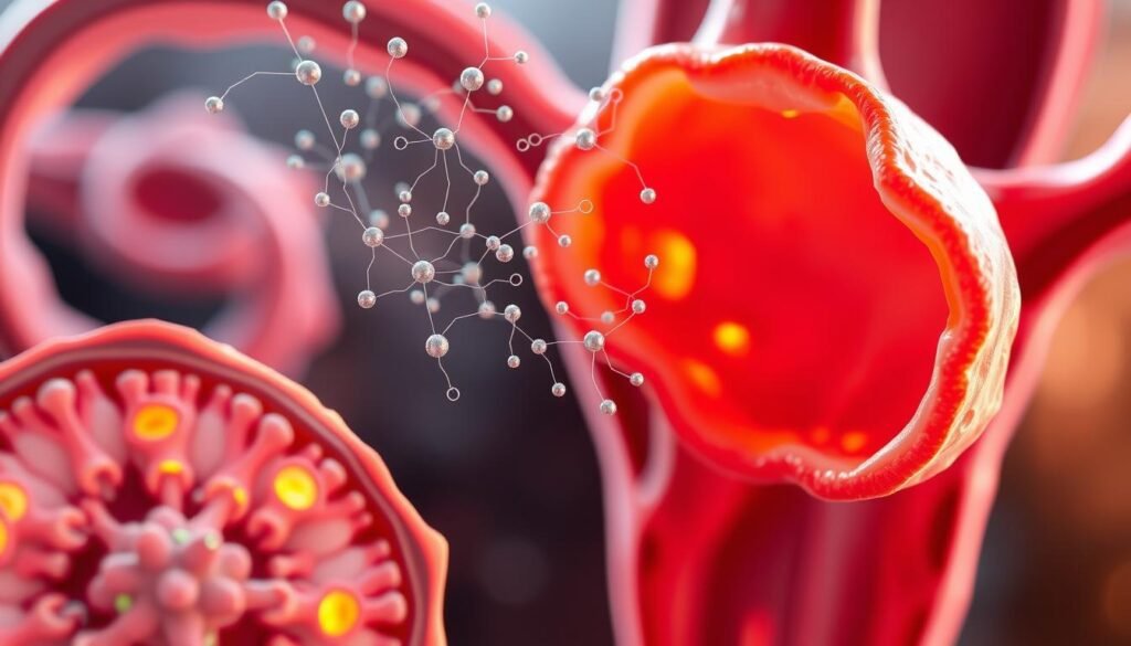 A detailed scientific illustration of ovarian gene expression, showcasing intricate molecular interactions within the ovarian tissue. The foreground depicts a cross-section of an ovary, with vibrant colors highlighting regions of high gene activity. The middle ground reveals the complex network of regulatory genes, their expression patterns visualized through a combination of elegant line work and subtle gradients. The background sets the stage with a softly blurred, anatomical backdrop, establishing a sense of biological context. Rendered with a clinical, yet captivating aesthetic, the image conveys the nuanced interplay of genetic factors that shape ovarian development and function. Captured with a macro lens, the composition strikes a balance between technical precision and artistic interpretation. A detailed scientific illustration of ovarian gene expression, showcasing intricate molecular interactions within the ovarian tissue. The foreground depicts a cross-section of an ovary, with vibrant colors highlighting regions of high gene activity. The middle ground reveals the complex network of regulatory genes, their expression patterns visualized through a combination of elegant line work and subtle gradients. The background sets the stage with a softly blurred, anatomical backdrop, establishing a sense of biological context. Rendered with a clinical, yet captivating aesthetic, the image conveys the nuanced interplay of genetic factors that shape ovarian development and function. Captured with a macro lens, the composition strikes a balance between technical precision and artistic interpretation.