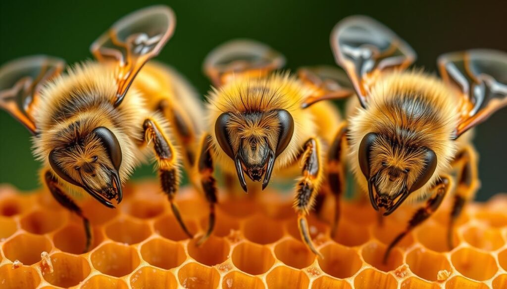 Different bee breeds commonly used in Texas beekeeping showing physical differences