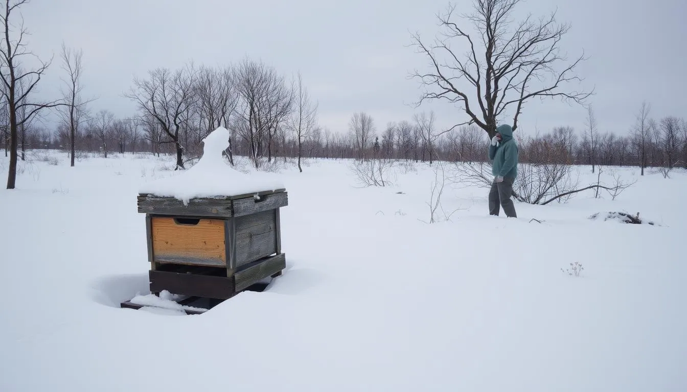 Extreme cold beekeeping strategies