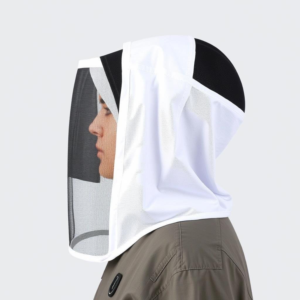 Fencing-style bee veil with square mesh front