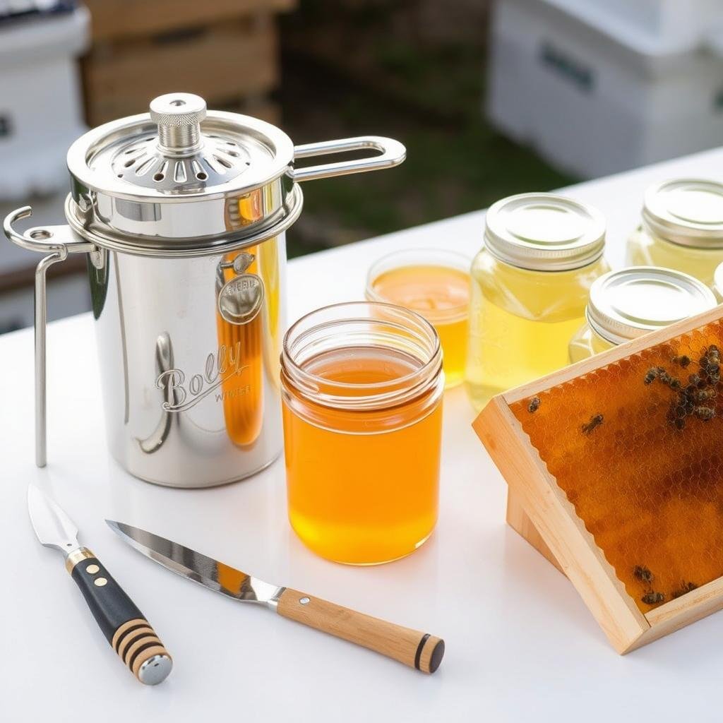 Honey extraction equipment for backyard beekeeping