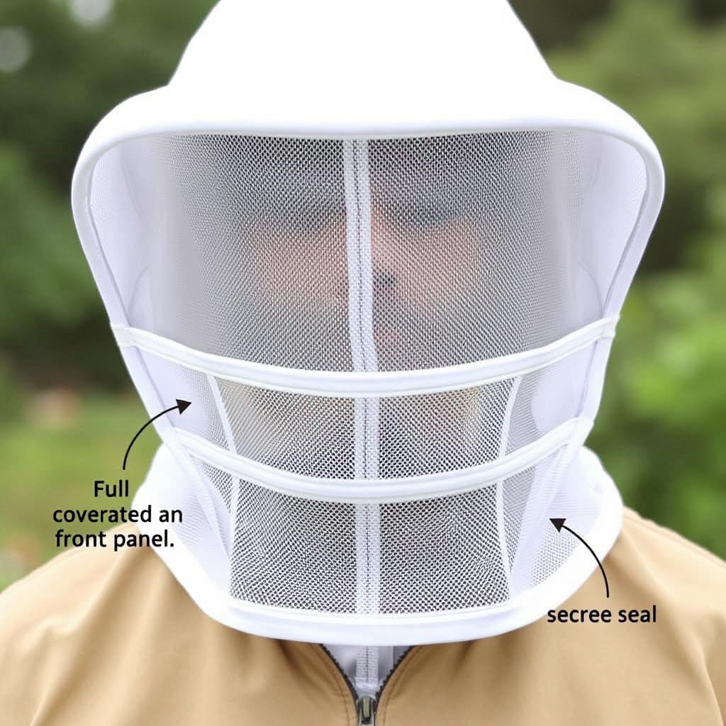 Integrated hood veil that zips to beekeeping jacket