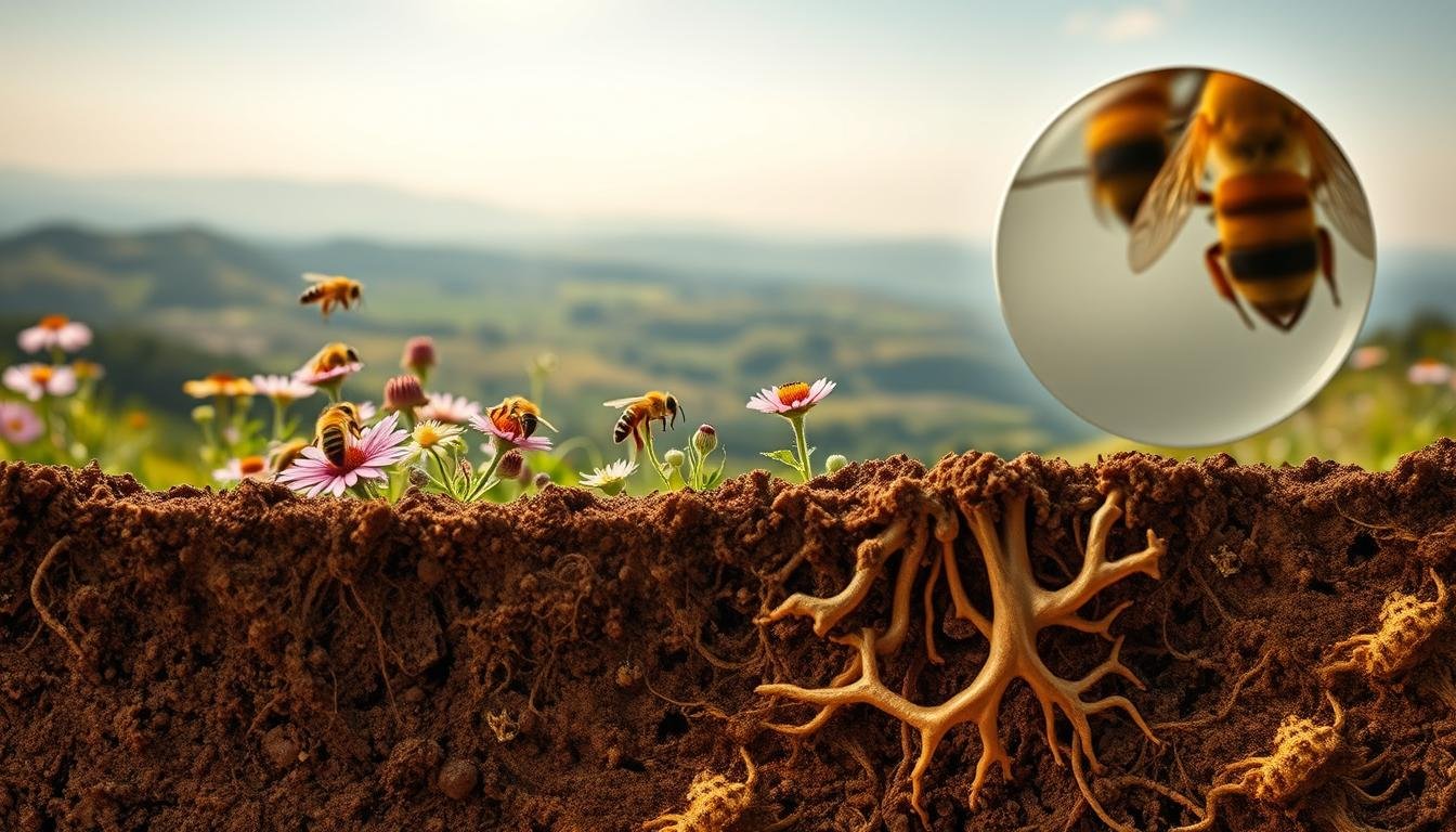 Interactions between bees and soil microbes