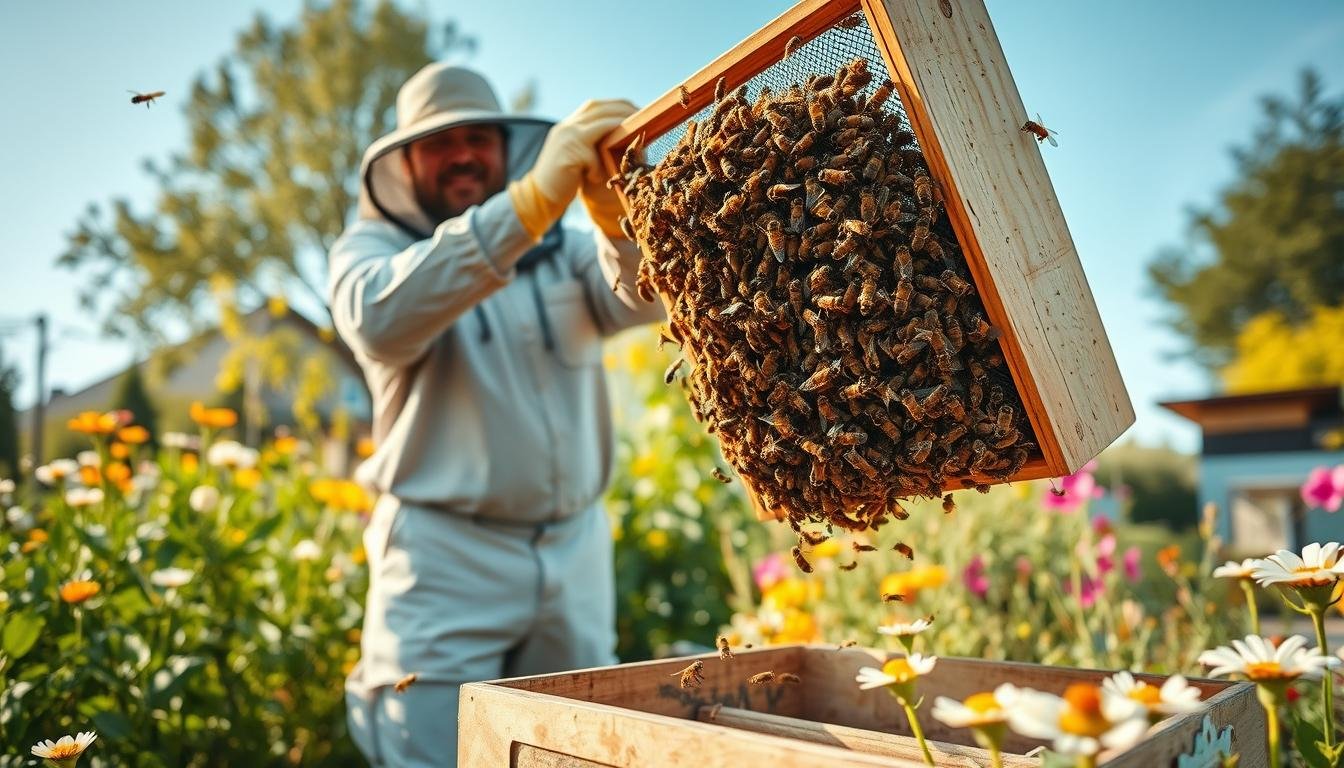 how to capture a bee swarm safely
