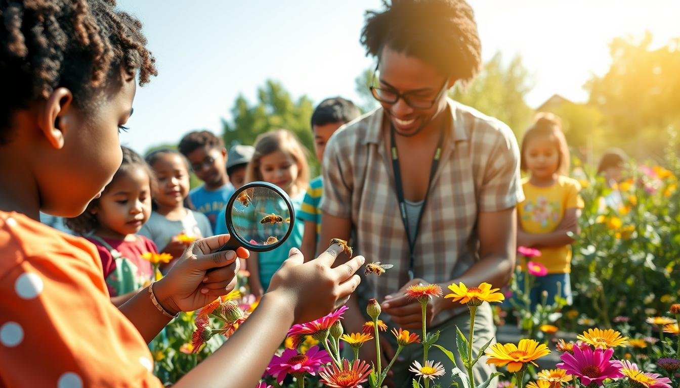 how to educate kids / community about bees and pollination