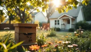 18. how far should beehives be from a house