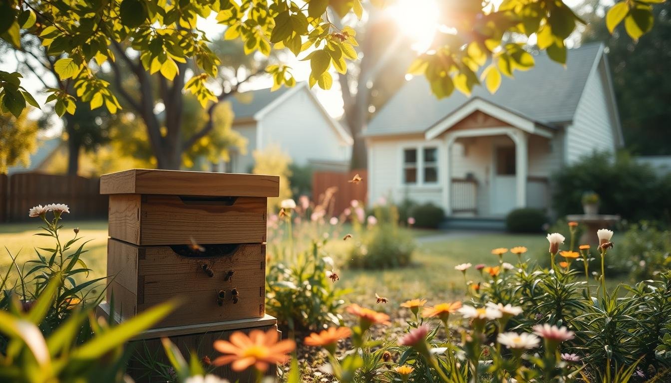 18. how far should beehives be from a house