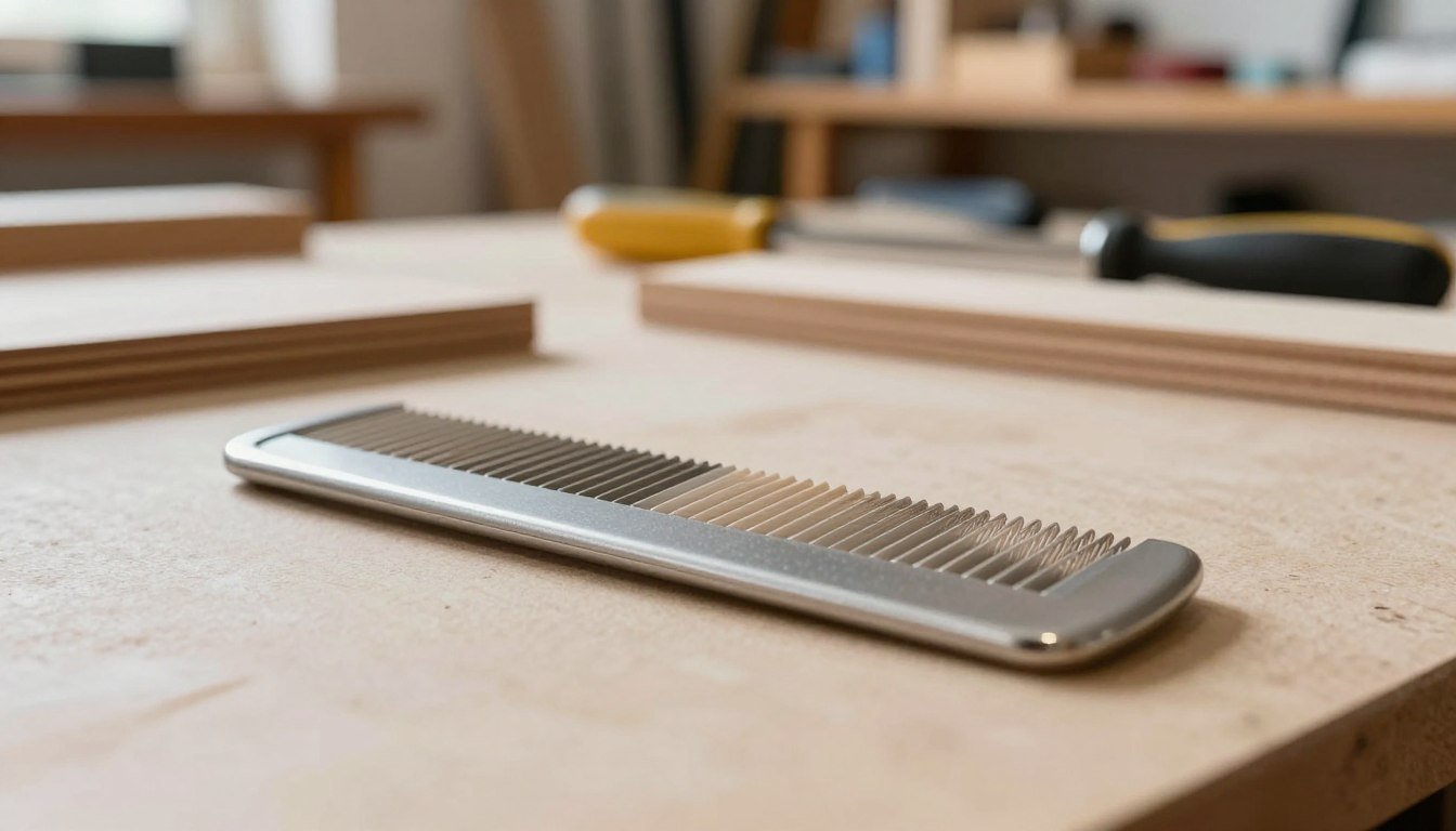 Comb strips prepared on a work surface, similar to the horizontal strips cut during the Alley method of queen rearing