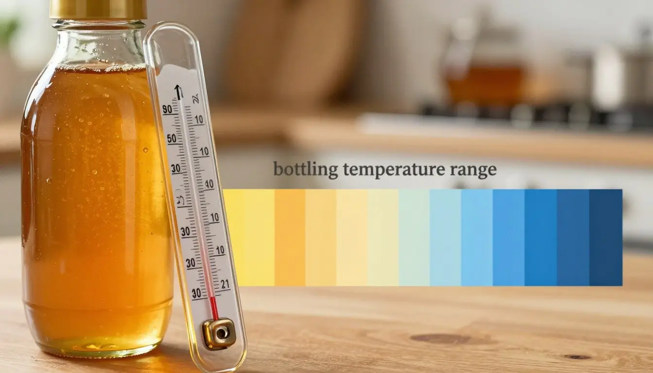 A visual representation of honey's ideal bottling temperature range, the target a warming cabinet's thermostat is designed to maintain precisely