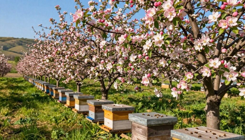 Improving Apple Orchard Pollination with Optimal Hive Density