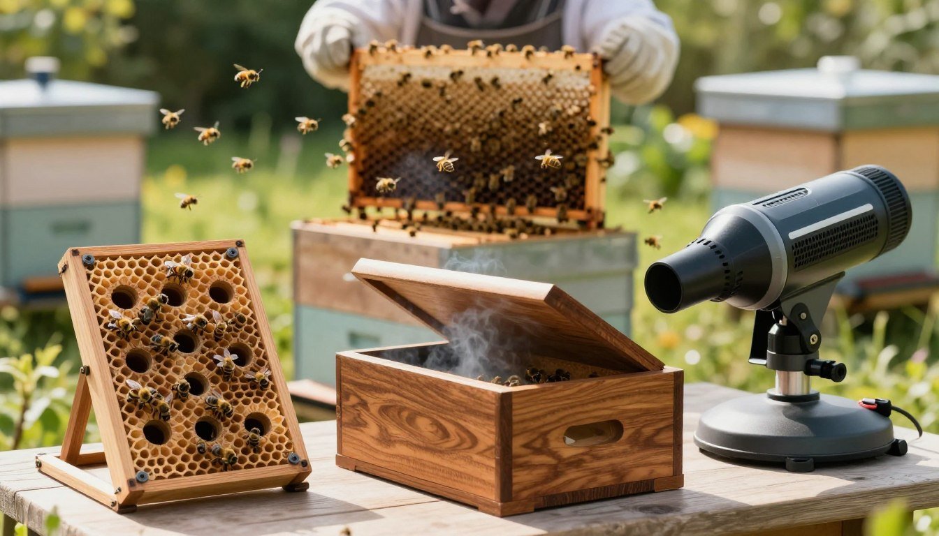 bee escape board vs fume board vs blower