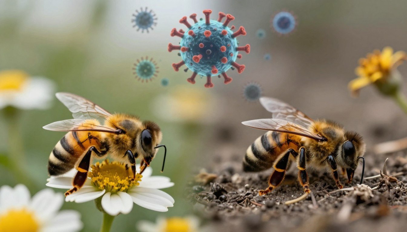 chronic bee paralysis virus vs pesticide poisoning