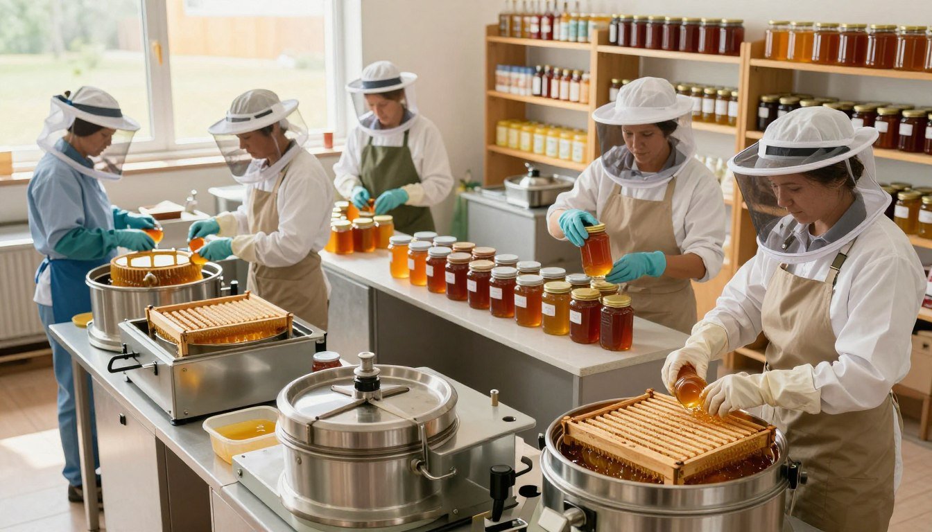 commercial honey house workflow for small producers