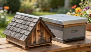 gabled roof vs flat roof hive covers