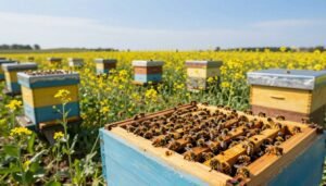 how many hives per acre for pollination
