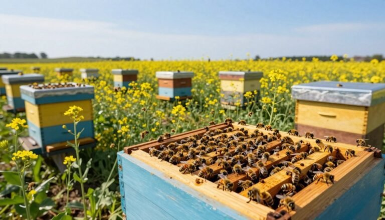 how many hives per acre for pollination