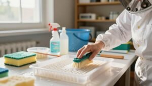 how to clean plastic foundation after colony loss