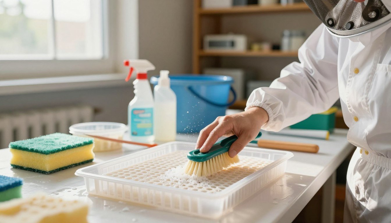 how to clean plastic foundation after colony loss