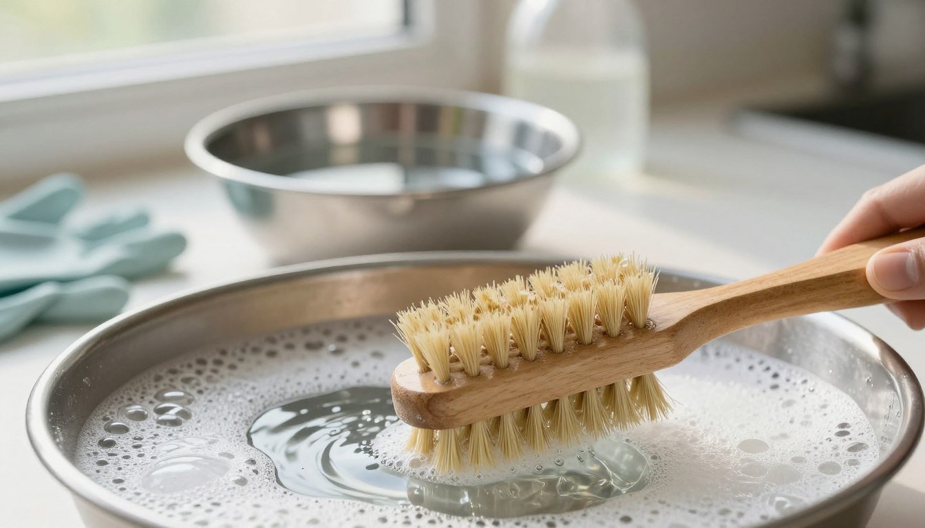 how to disinfect a bee brush
