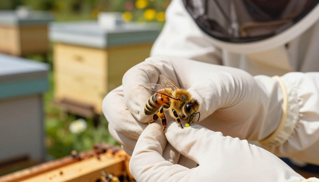 how to mark a queen bee safely