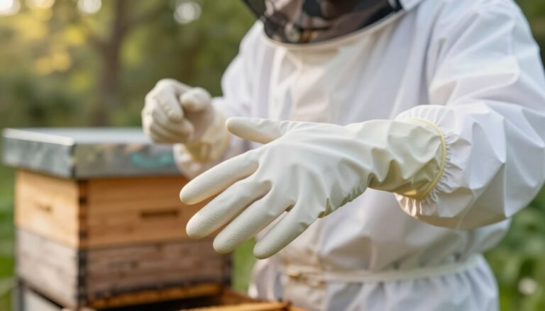 how to sanitize gloves between hive inspections