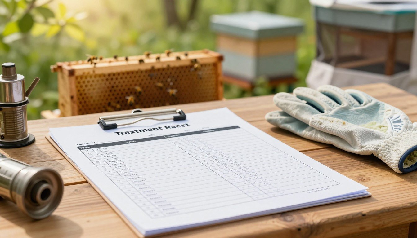 varroa treatment record sheet for beekeepers