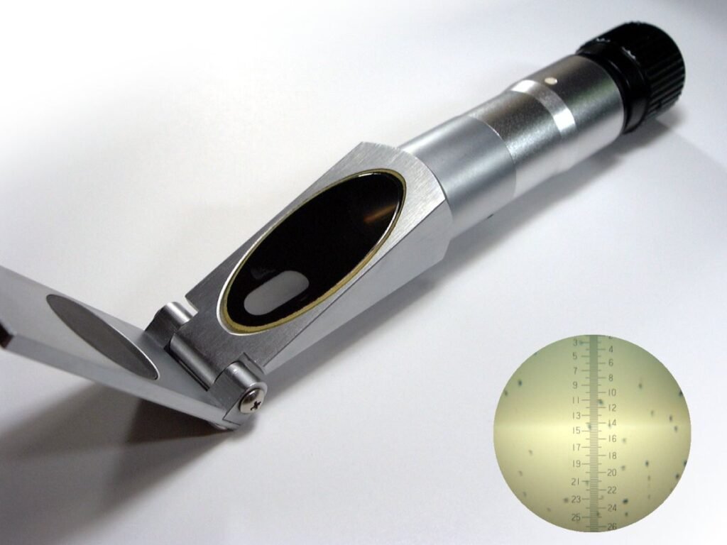 A benchtop laboratory refractometer, illustrating the broader family of refraction-based instruments that handheld honey refractometers are adapted from
