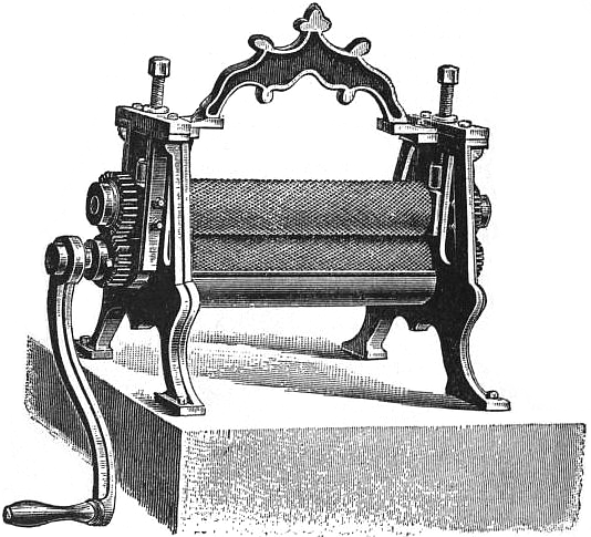 Illustration ancienne d une presse a cire gaufree