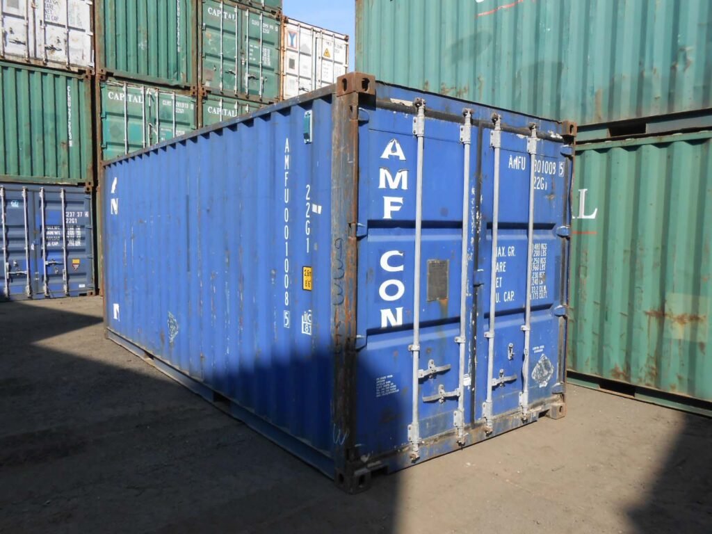 Shipping containers at a commercial port, the kind of cargo traffic Delaware's Africanized bee surveillance targets