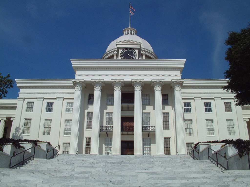 Exterior of the Alabama State Capitol building representing state beekeeping law authority in Montgomery
