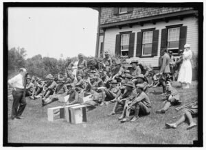 A historical beekeeping education demonstration, the kind of hands-on teaching program that donated hives and equipment can support