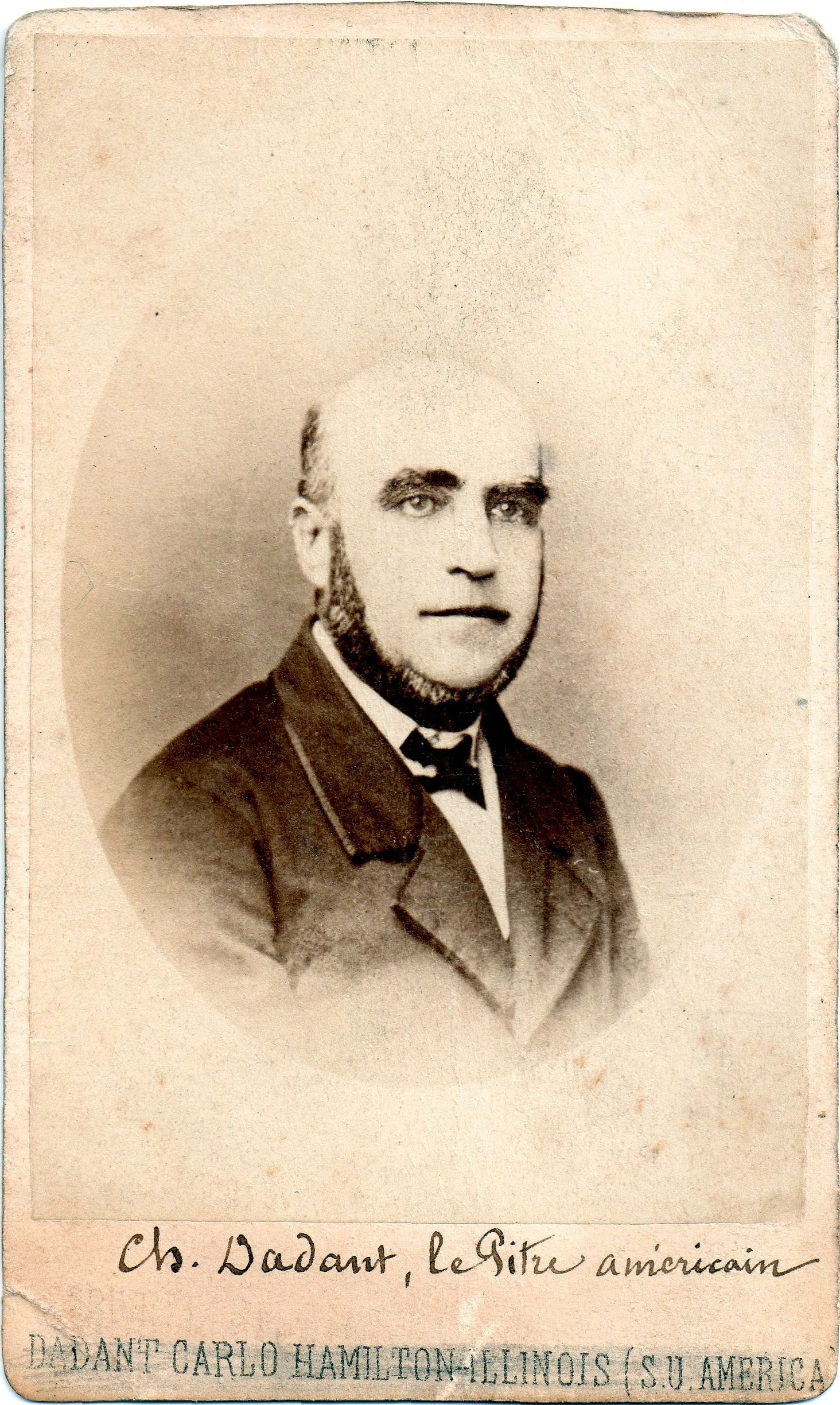 Portrait photographique de Charles Dadant, apiculteur ne en France en 1817, provenant des archives de la Societe centrale d apiculture