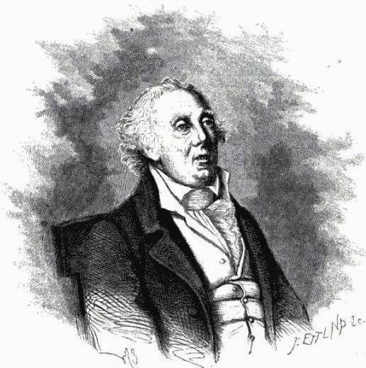 Historical 1865 engraved portrait of Francois Huber published in Le Magasin pittoresque