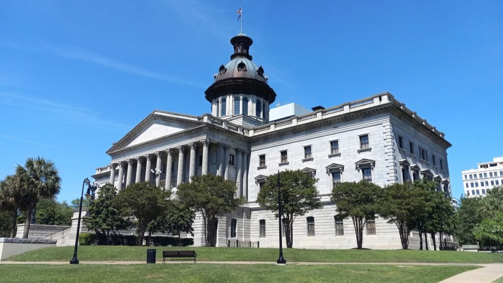 Exterior of the South Carolina State House dome representing state beekeeping law authority in Columbia