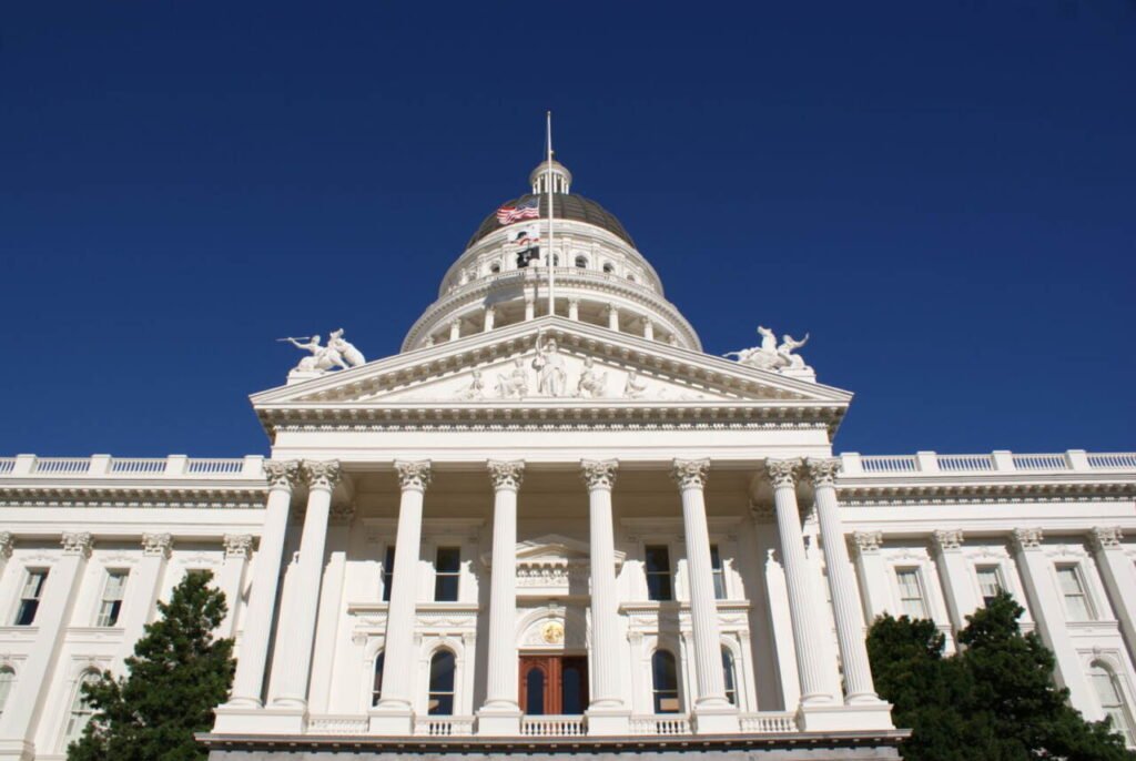 The California State Capitol in Sacramento, where state beekeeping statutes are enacted