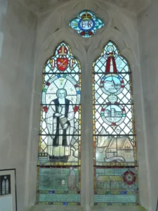 Stained glass memorial window to Charles Butler inside an English parish church