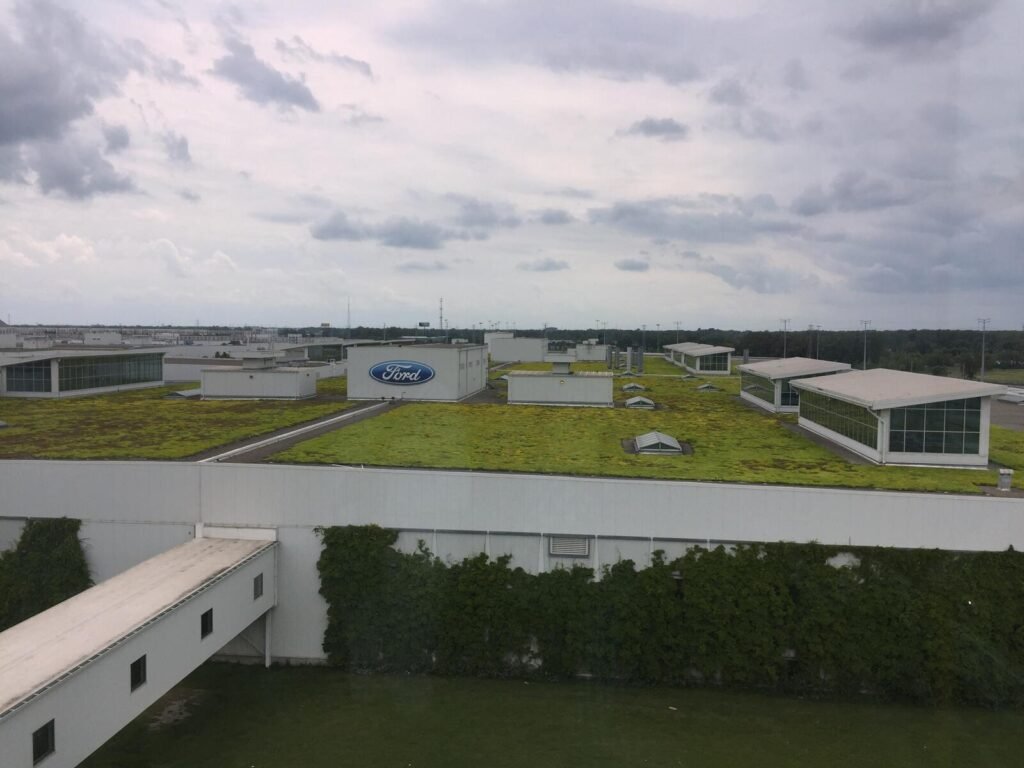 Sedum green roof atop the Ford River Rouge manufacturing complex, a widely cited LEED example