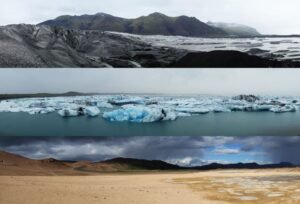 Photo of dramatic Icelandic landscape terrain where the country's beekeepers work