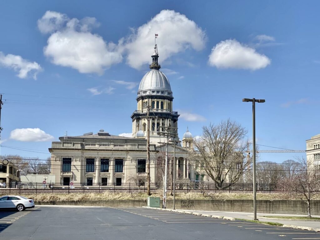 The Illinois State Capitol building in Springfield, where the Bees and Apiaries Act mandates annual beekeeper registration