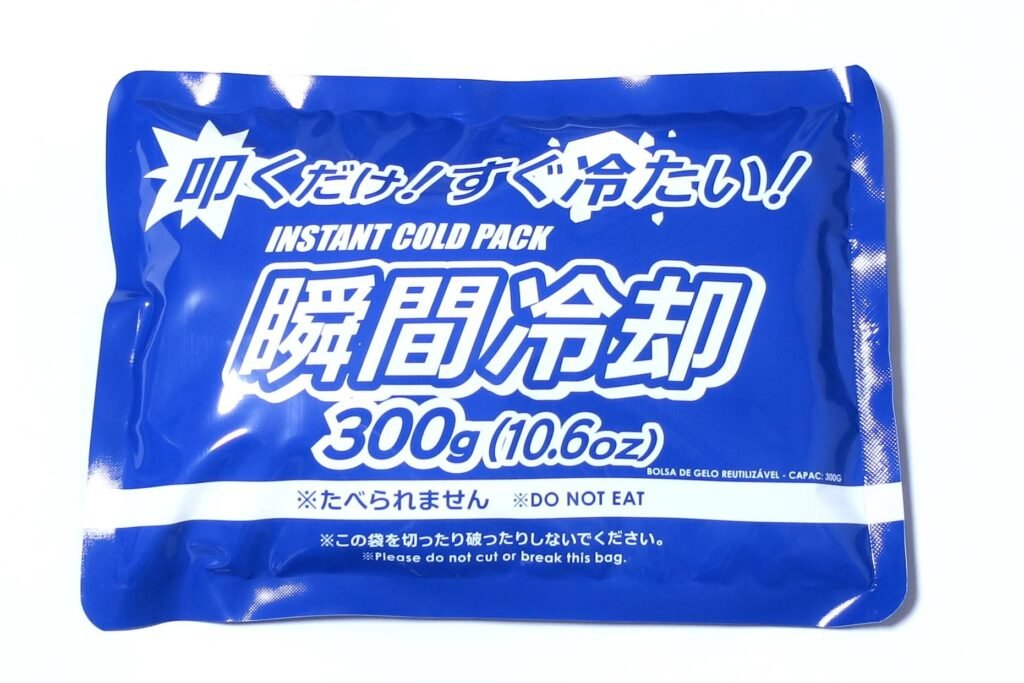 Instant cold pack used to reduce swelling and discomfort after a bee sting