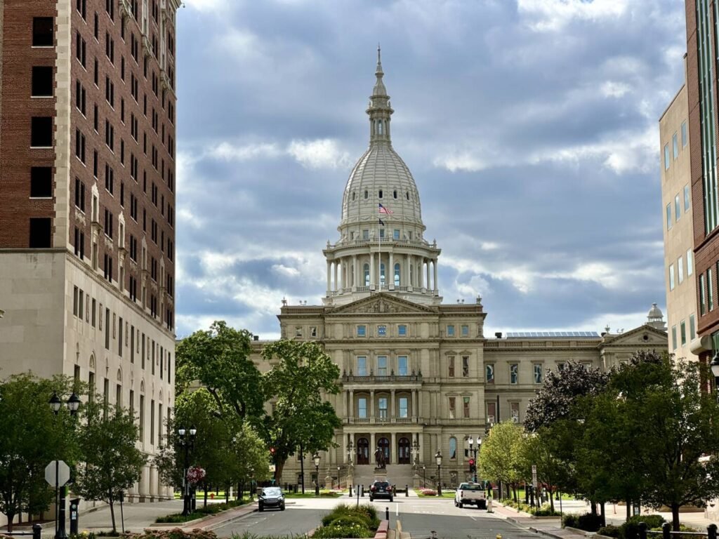 The Michigan State Capitol building in Lansing, seat of the legislature that left hive registration voluntary under MDARD