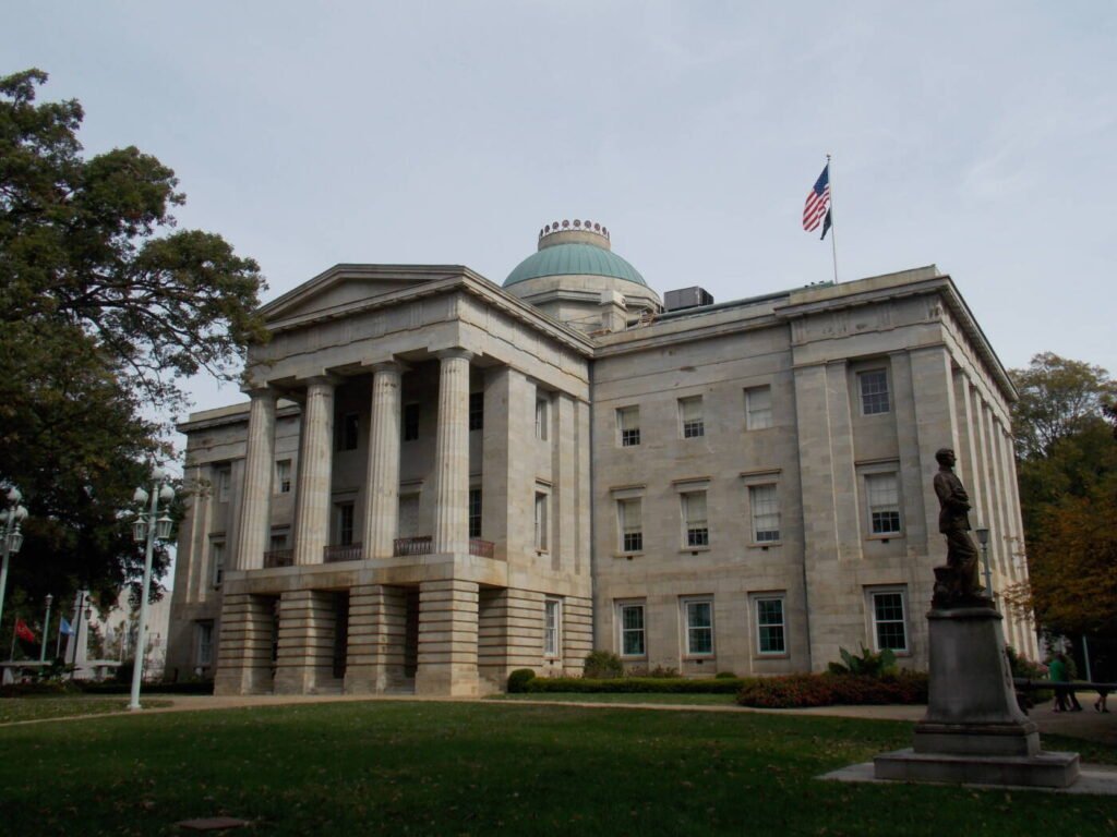 The North Carolina State Capitol building in Raleigh, where lawmakers passed the five-hive protection in General Statute 106-645