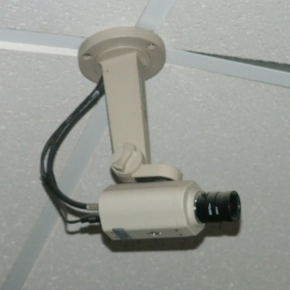 Outdoor security camera of the type that can be repurposed to monitor beehive entrance activity