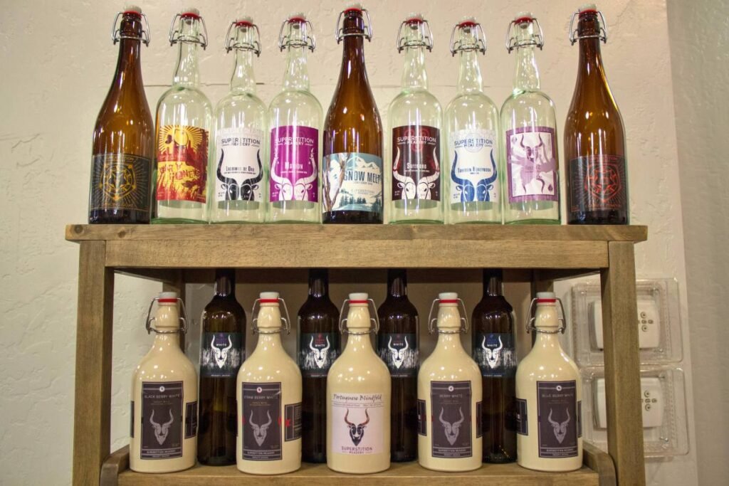 The Superstition Meadery tasting room and patio in downtown Prescott, Arizona